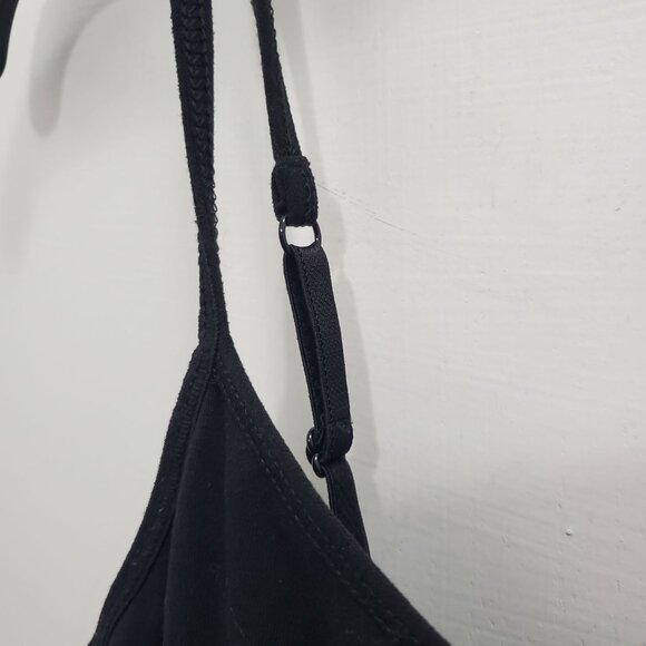 Express Women's Y2K Black Built In Shelf Bra Bodycon Mini Cami Slip Dress Size L - Picture 4 of 6